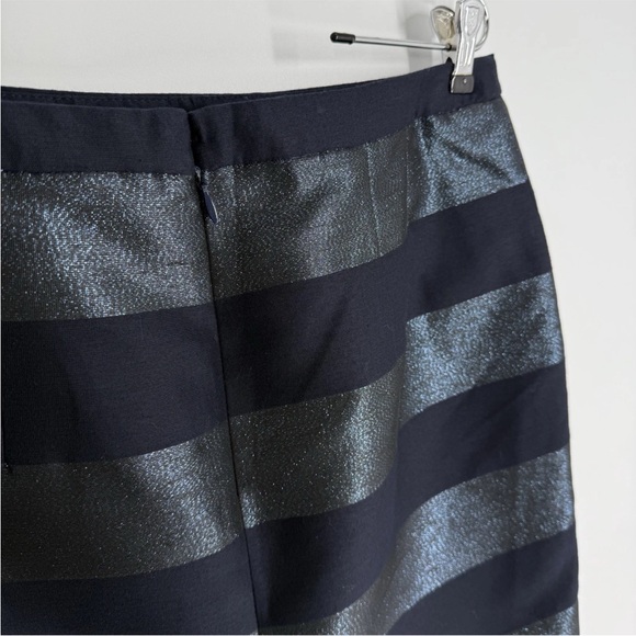 Tommy Hilfiger Pencil Skirt Womens Size 8 Navy Blue Metallic Rugby Stripe NEW - Picture 4 of 9